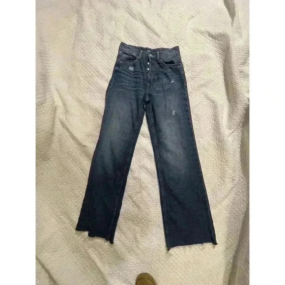 Aero High-Rise, Wide-Leg, Button-Fly, 5 Pocket Jeans Size 3/4 - Picture 1 of 6